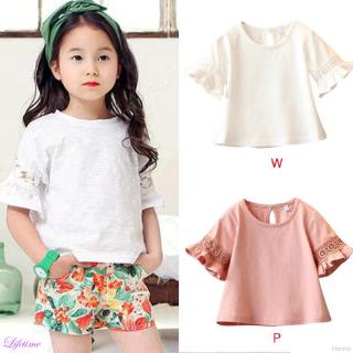 Perfect Fashion Baby Girl Cute Lace Blouse Flare Sleeve Tops T Shirts Kids Shirts Shopee Malaysia