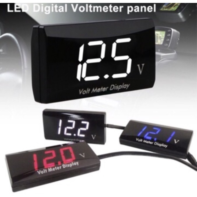 Mini DC 12V-24V LED Panel Digital Voltage Meter Display Voltmeter Motorcycle Car 