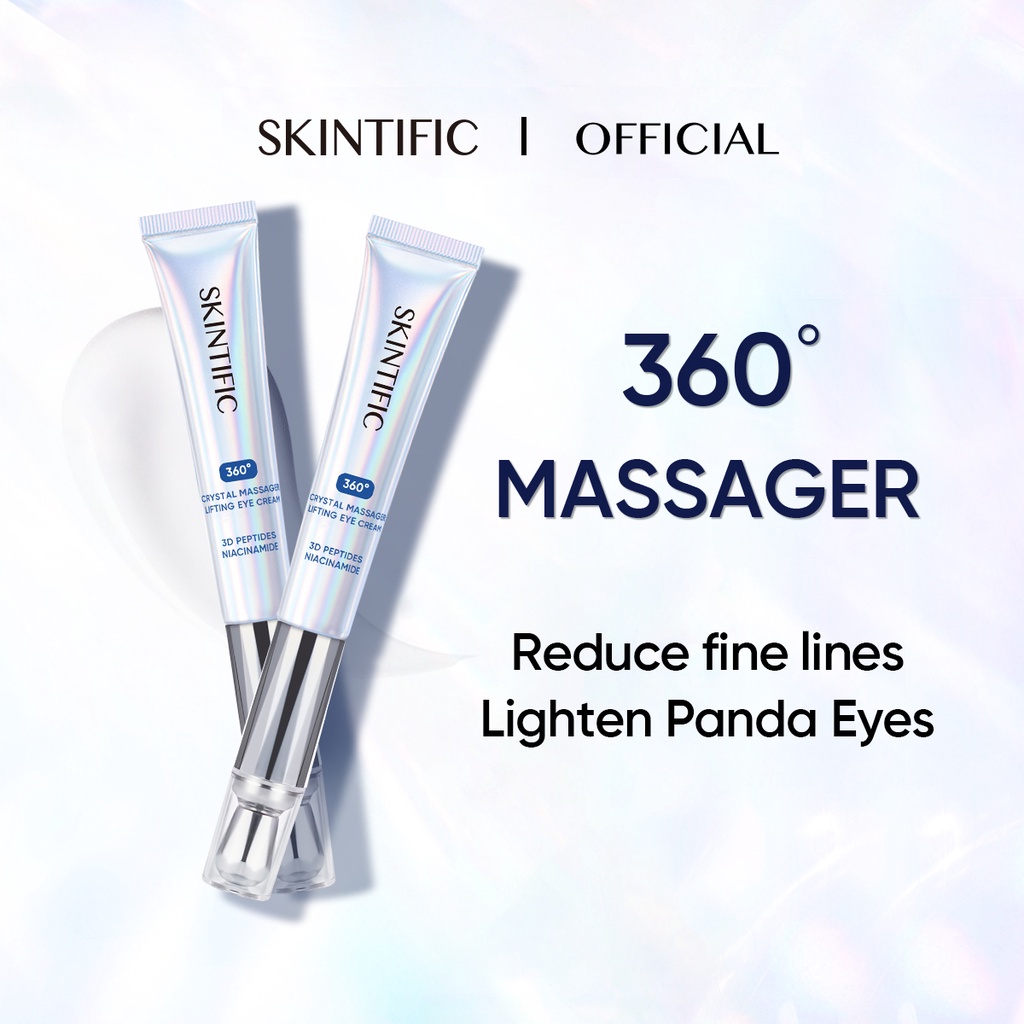 SKINTIFIC - 360 Crystal Massager Lifting Eye Cream Eye Gel Serum to Reduce Fine Lines and Eye Bags