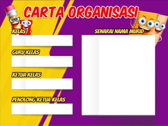 Carta Organisasi Set Keceriaan Kelas Sekolah Murah Shopee Malaysia