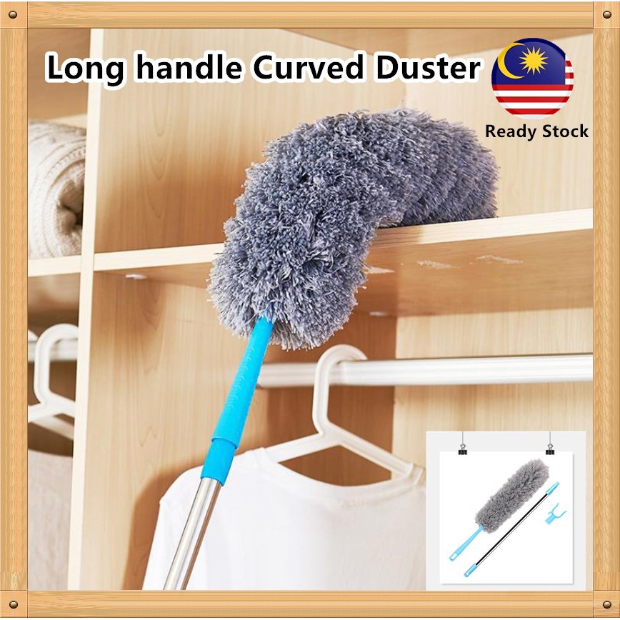 Curved Longhandle Duster Retractable Microfiber Cleaning Brush