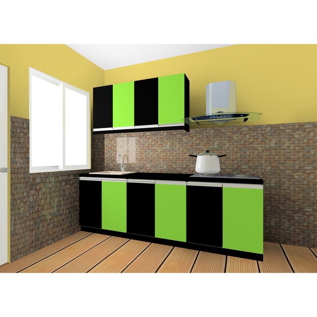 Ready Made Melamine I Shape Kitchen Cabinet Package Shopee Malaysia