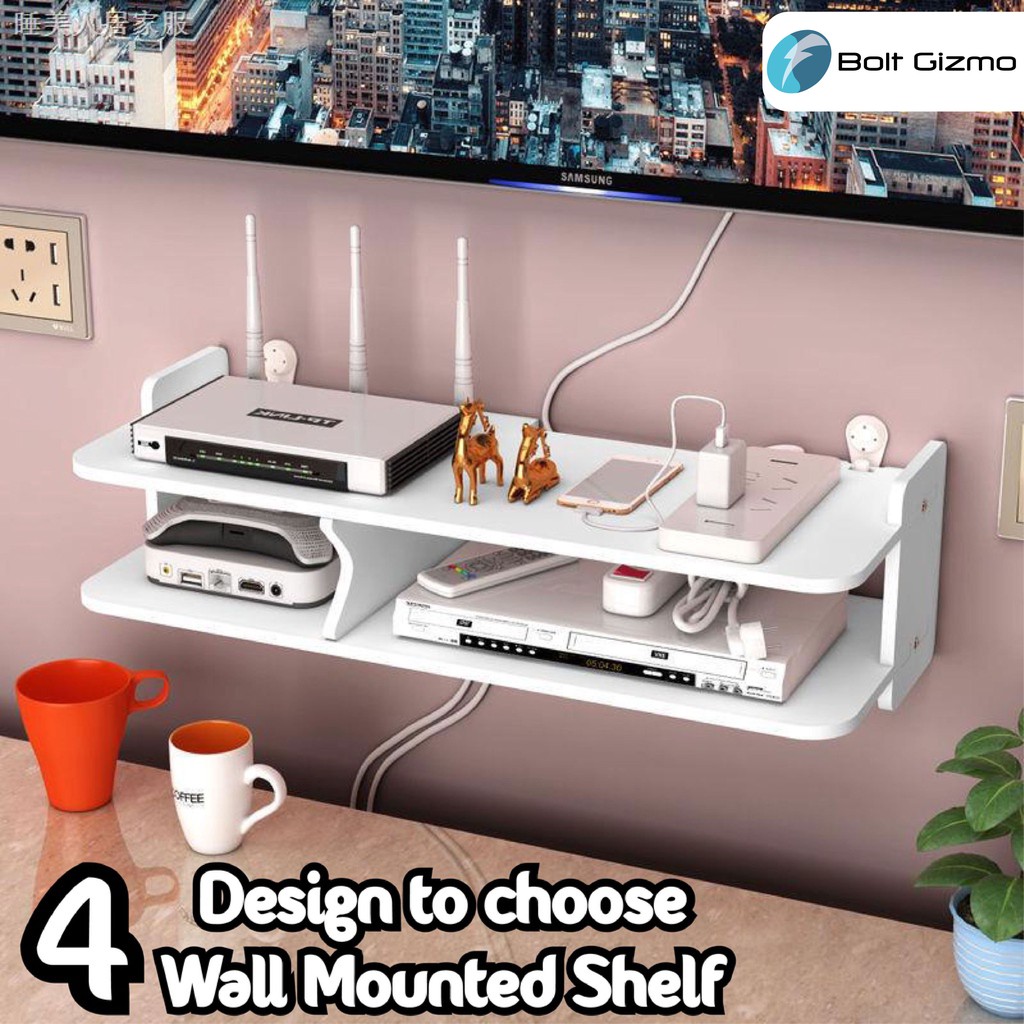 Wifi Router Wall Rack Shelf Modem Holder Space Saving Shelf TV Rack Box