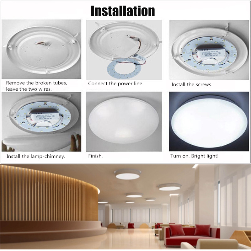Replace Circular Fluorescent Light Fixture With Led Shelly Lighting