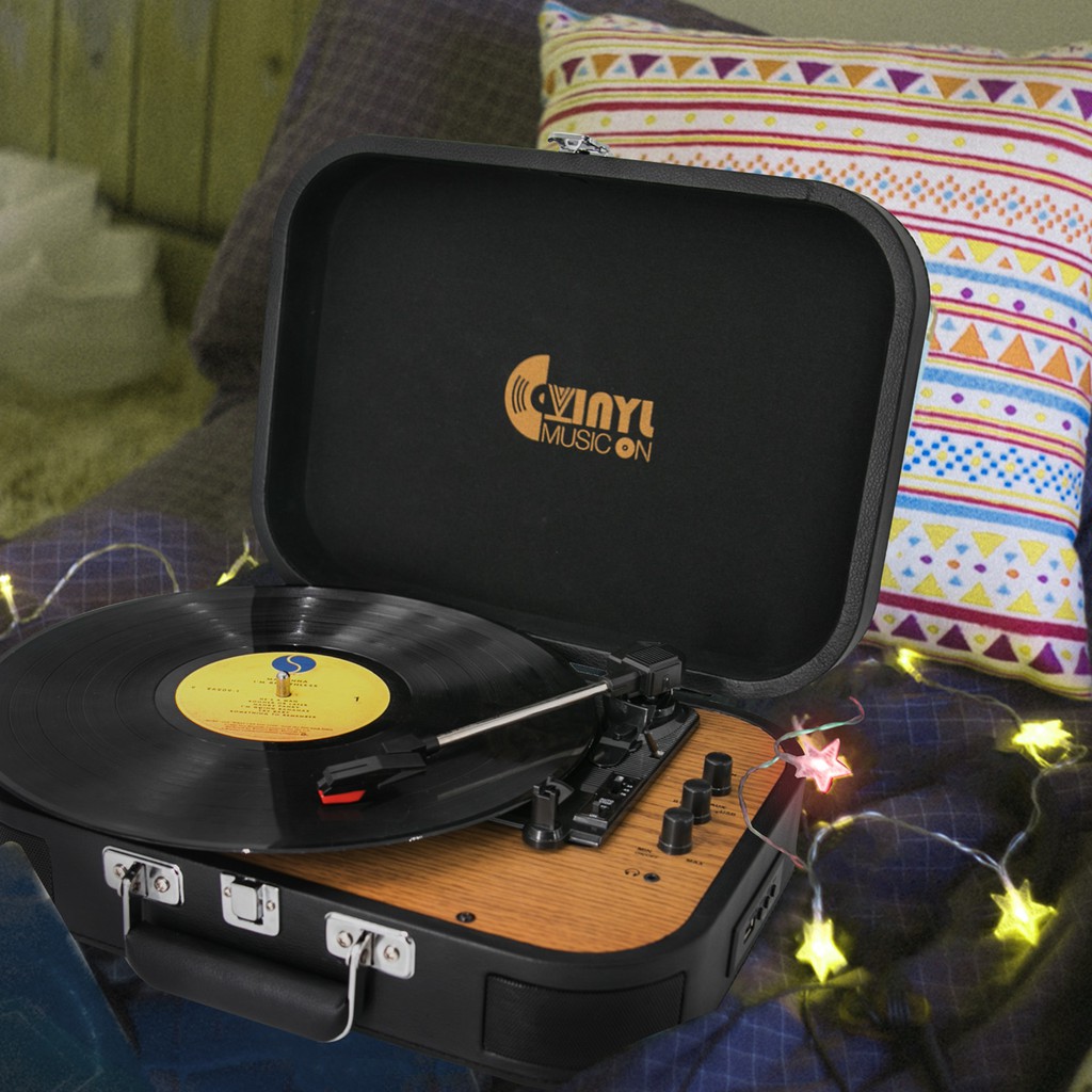 briefcase record player with bluetooth