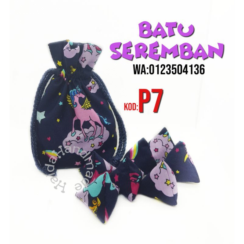 Batu seremban. Corak unicorn. Readystok