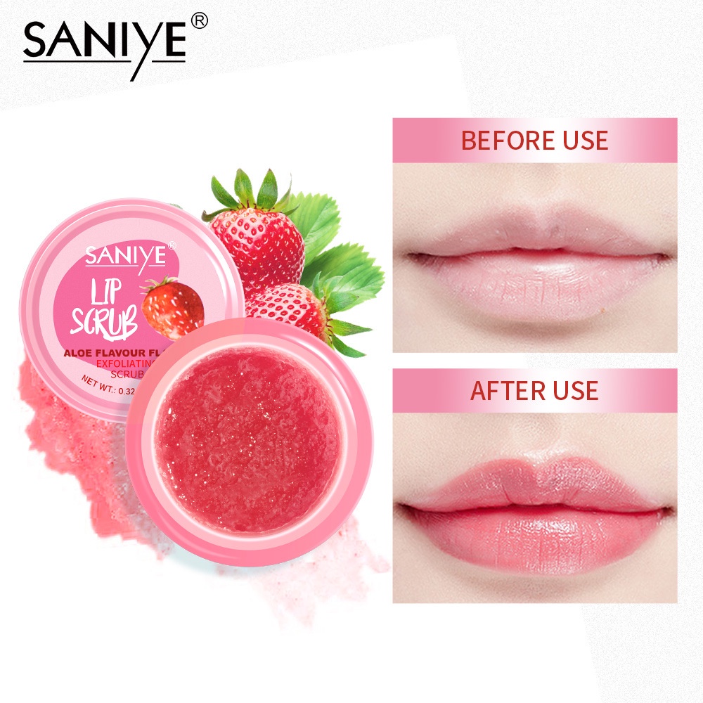 SANIYE Lip Scrub Exfoliating Moisturizing Lip Balm Lip Mask Fades Lip