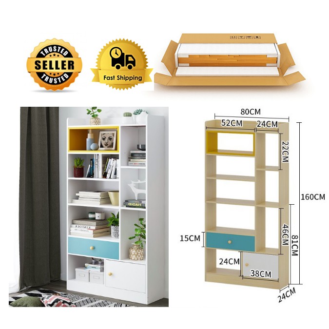 Bookshelf Storage Simple Modern Book Rack White Elegant Combine