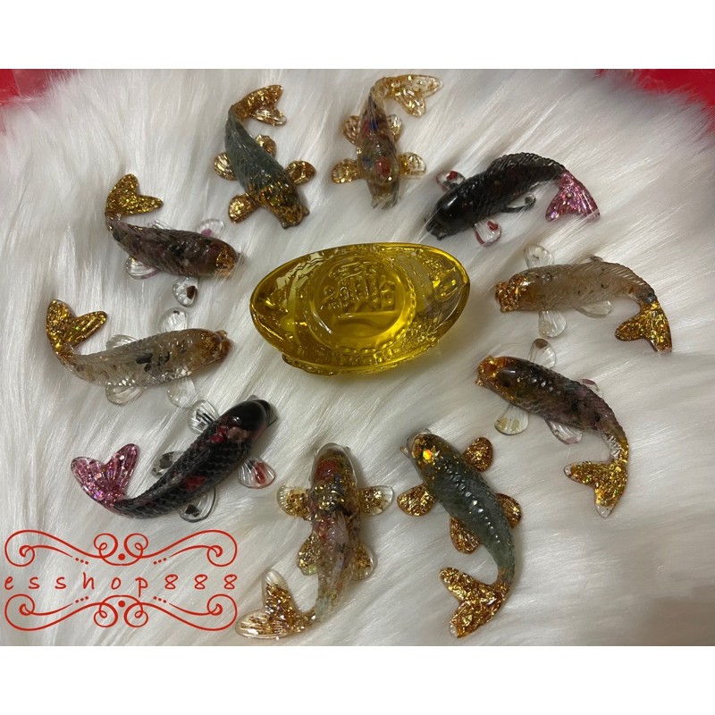 【现货】奥根风水鲤鱼水晶摆件 (能量满满) 招财转运 Orgonite Feng Shui Carp Ornaments 1pair set