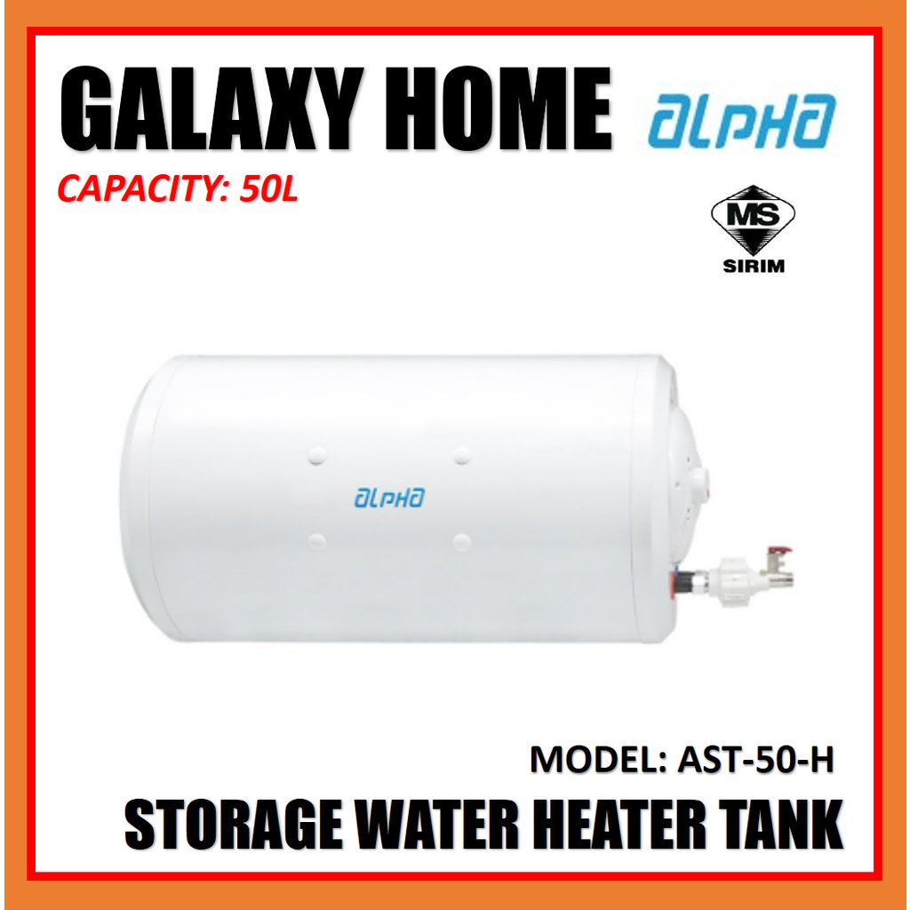 ALPHA 50L STORAGE WATER HEATER TANK WITH ISOLATION BARRIER AST-50-H ...