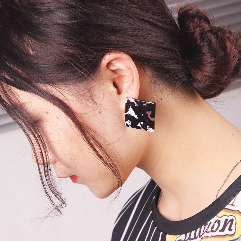 Women Earring Acrylic U Shape Leopard Print Jewelry Earrings Fashion Gifts Decor
