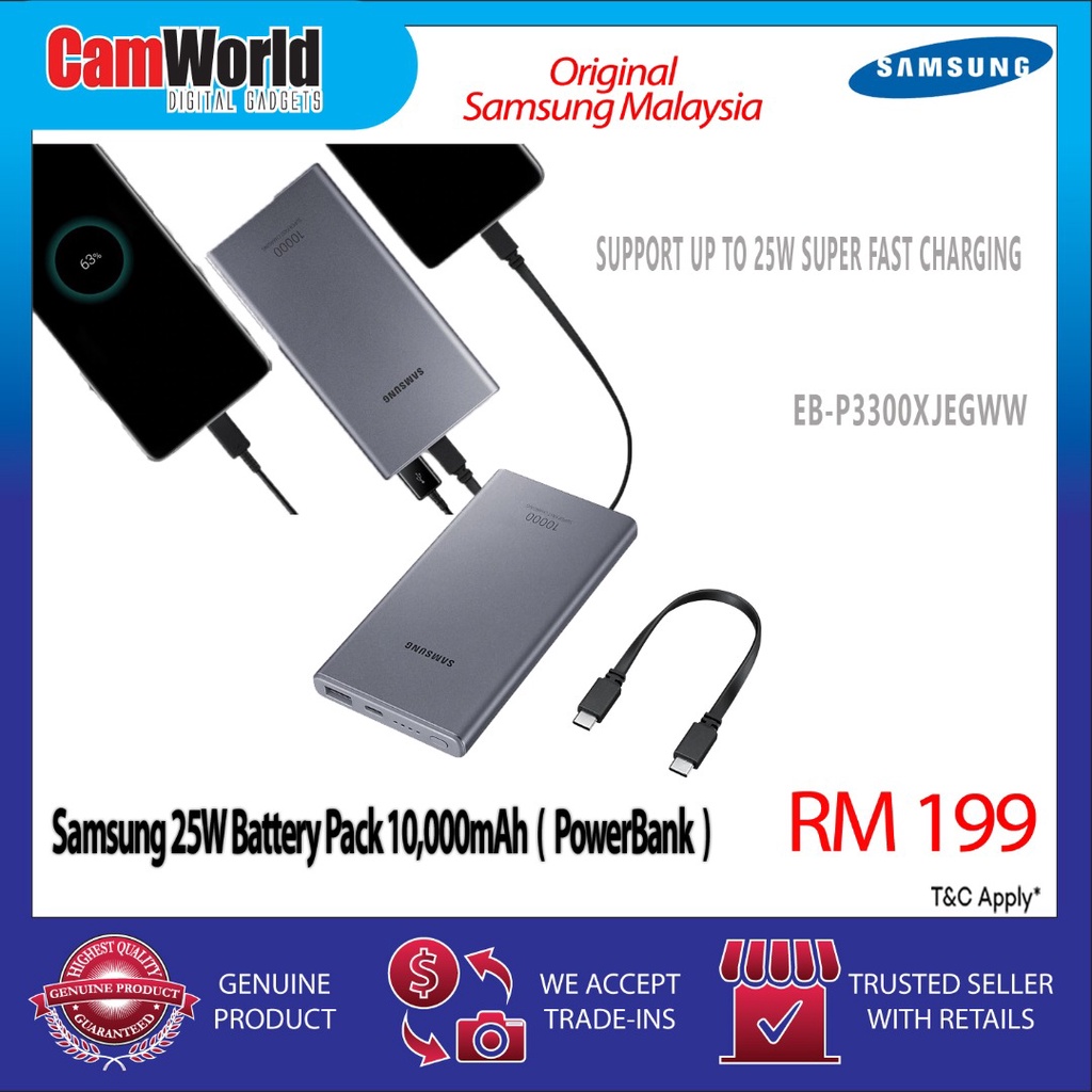 Samsung 25W Battery Pack 10,000 Mah Fast Charging ( Powerbank ...