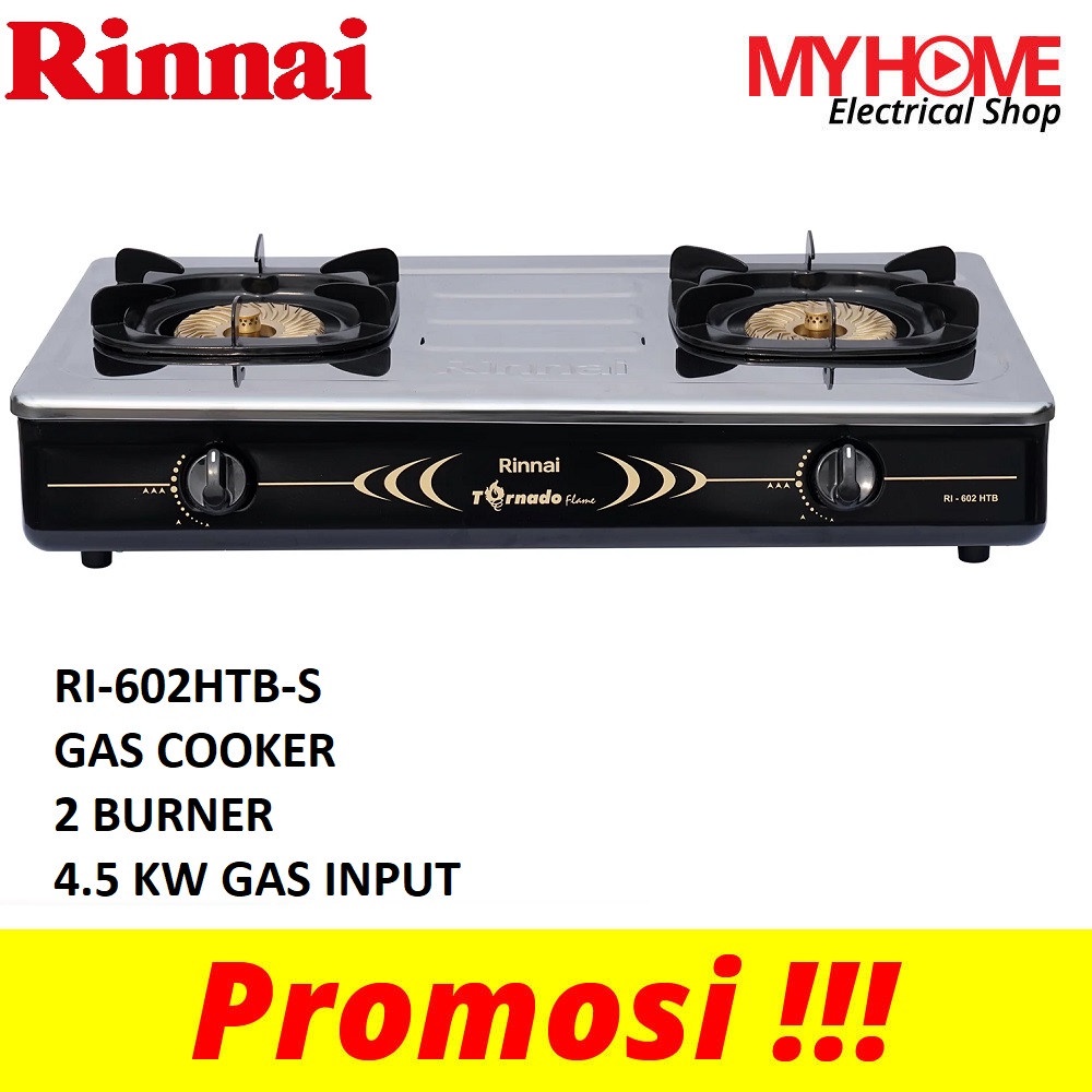 RINNAI RI-602HTB-S TORNADO BURNER GAS STOVE (2 BURNERS) | Shopee Malaysia