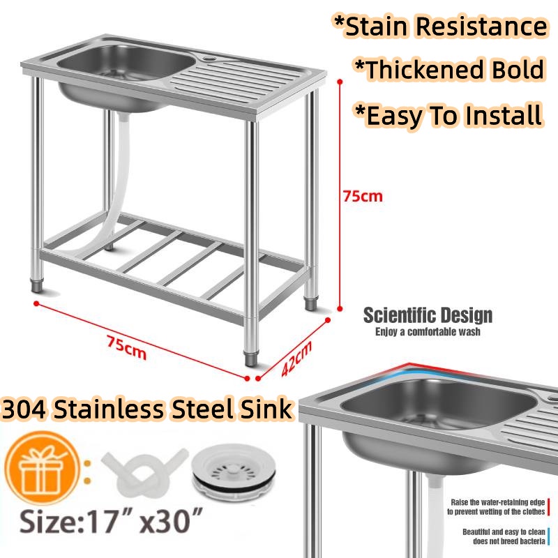 Stainless steel sink with rack / sinki berkembar meja sinki rak sinki ...