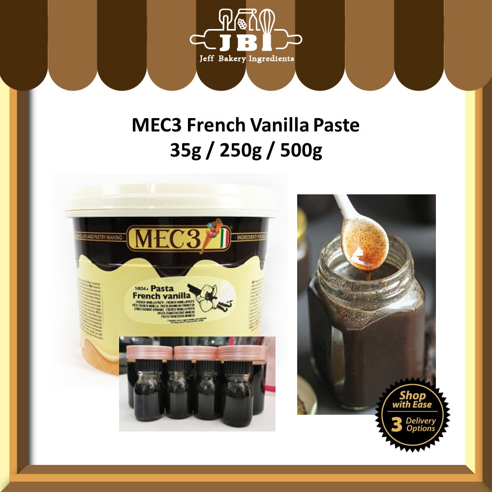 MEC3 French Vanilla Paste Imported / Premium Pure Vanilla Paste / Gelato Flavouring 35g / 250g / 500g