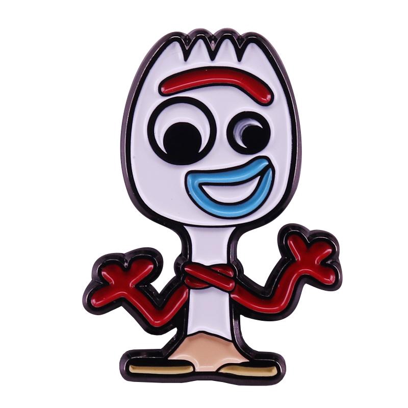 forky hi i'm trash lapel pin cute anime jewelry