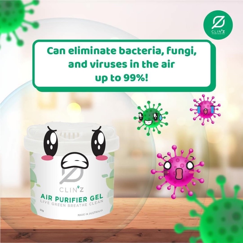 Clinz Air Purifier Gel Australia 99% | 空气净化 | 消毒杀菌霉菌病毒 | 纯天然植物 | 空气清新大人小孩安心用 san-air v3r 空气净化
