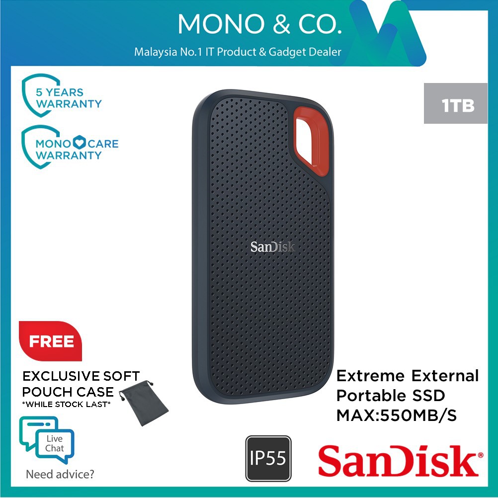 SanDisk External SSD 1TB / 2TB / 500GB / 250GB Extreme E60 Portable SSD