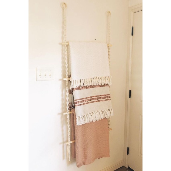 [Raya 2024] GANTUNGAN Macrame ladder hanger/ macrame hanger/ Sacred wall decor code 87