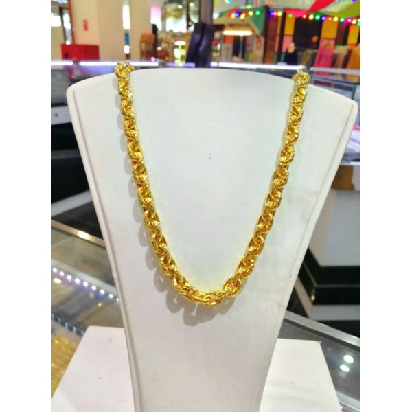 Rantai leher sauh emas 375 panjang 60cm | Shopee Malaysia