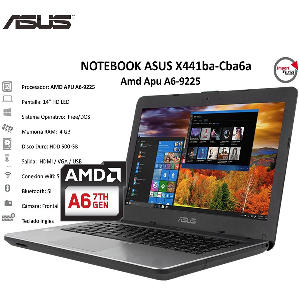 Asus Laptop X441ba Cba6a Amd A6 9225 Bag 4gb Ram 500gb Hdd 14 0 Lcd Windos 10 Os 64bit Laptop Silver Shopee Malaysia