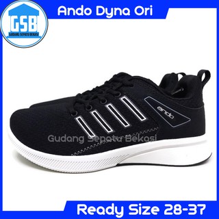  Ando  Dyna Kids Sneakers Shoes  Black and White Straps 