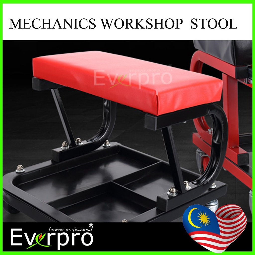 Creeper Garage Workshop Seat Padded Mechanic Stool with Tool Tray