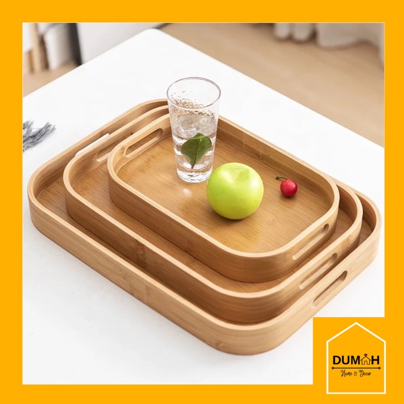 Dulang Kayu Buluh untuk Hidangan Natural Bamboo Serving Tray with ...