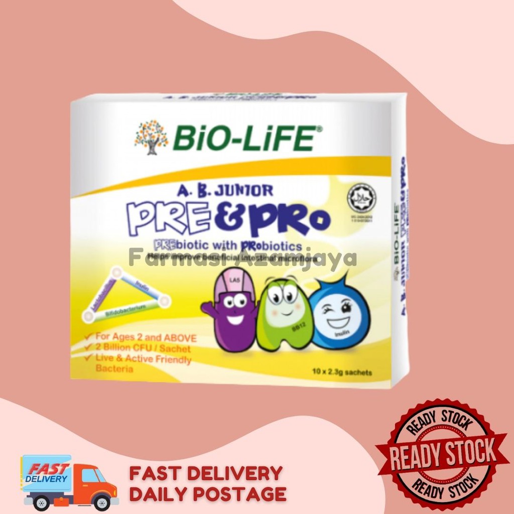 BIOLIFE A.B. JUNIOR PRE & PROBIOTIC 50 SACHET/BOX (SINGLE/TWINPACK ...