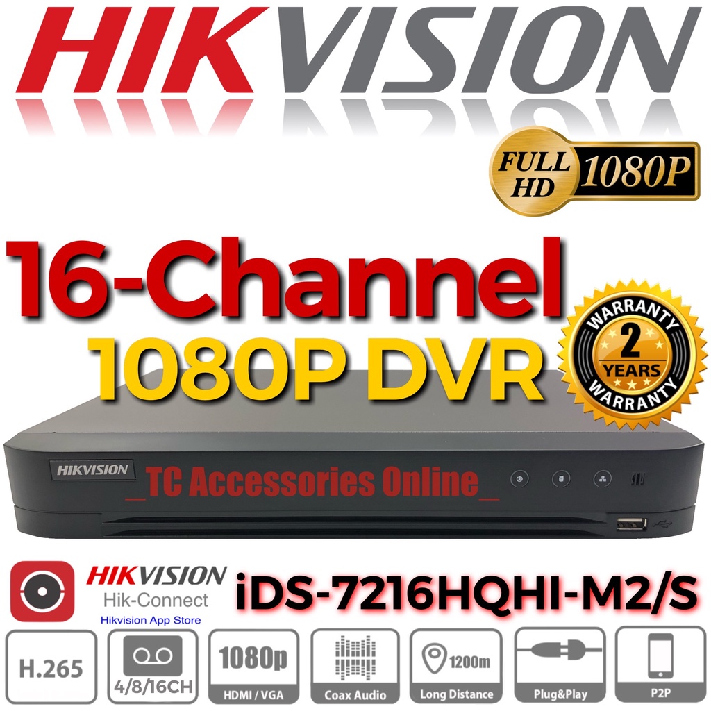 Hikvision 16 Channel 1080p 2 Hdd Dvr Hik 2mp Turbo Hd 4 0 Cctv Ds 7216hqhi M2 S 16ch Digital Video Recorder Full Hd P2p Shopee Malaysia