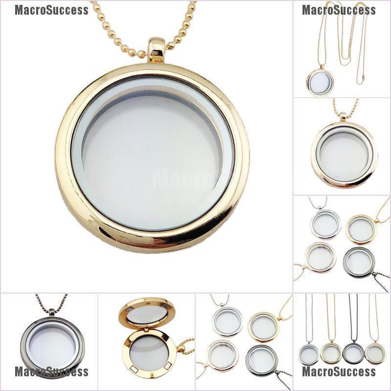 [YMASS] New Floating Charm Living Memory Glass Round Locket Charms Pendant DIY commemorative photo album gift accessories