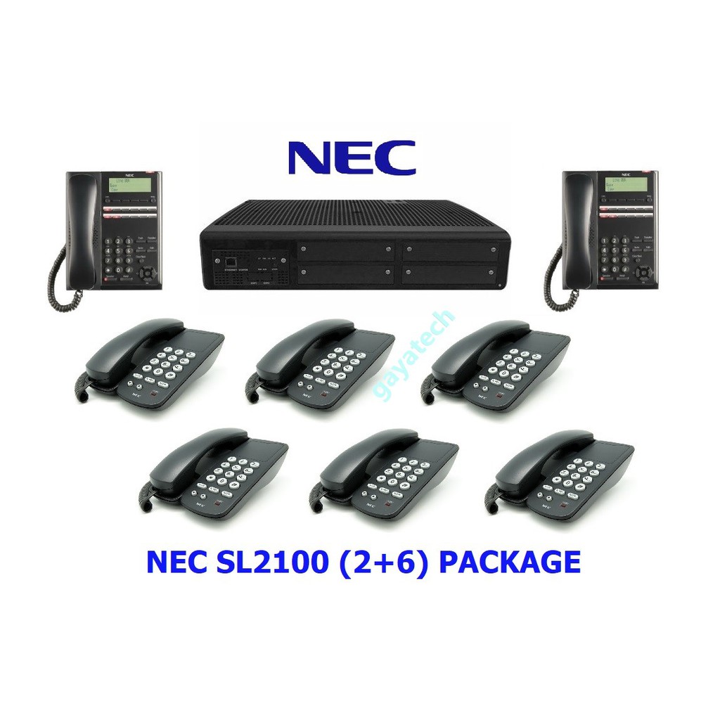NEC SL2100 Keyphone System 3 Trunks & 8 Extensions, 2+6 Package