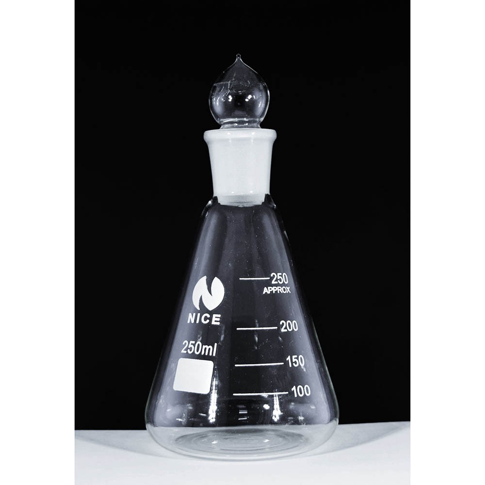 READY STOCK Conical Flask with Glass Stopper (250ml 500ml) Wholesaler