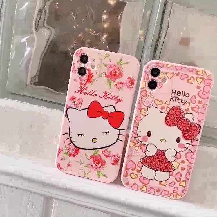 Buy Hello Kitty Cute Pink Square Liquid Silicone Case For Iphone 12 Pro Max 12 Mini Iphone 11 Pro Max X Xr Xs Max 7 8 Plus Se Soft Phone Cover Seetracker Malaysia