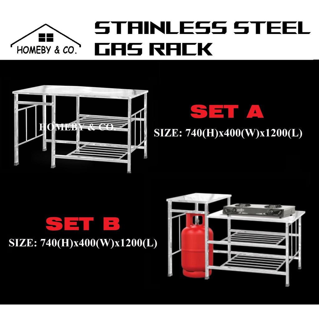 HOMEBY Double  Stainless  Steel  Kitchen Stove Rack Gas  