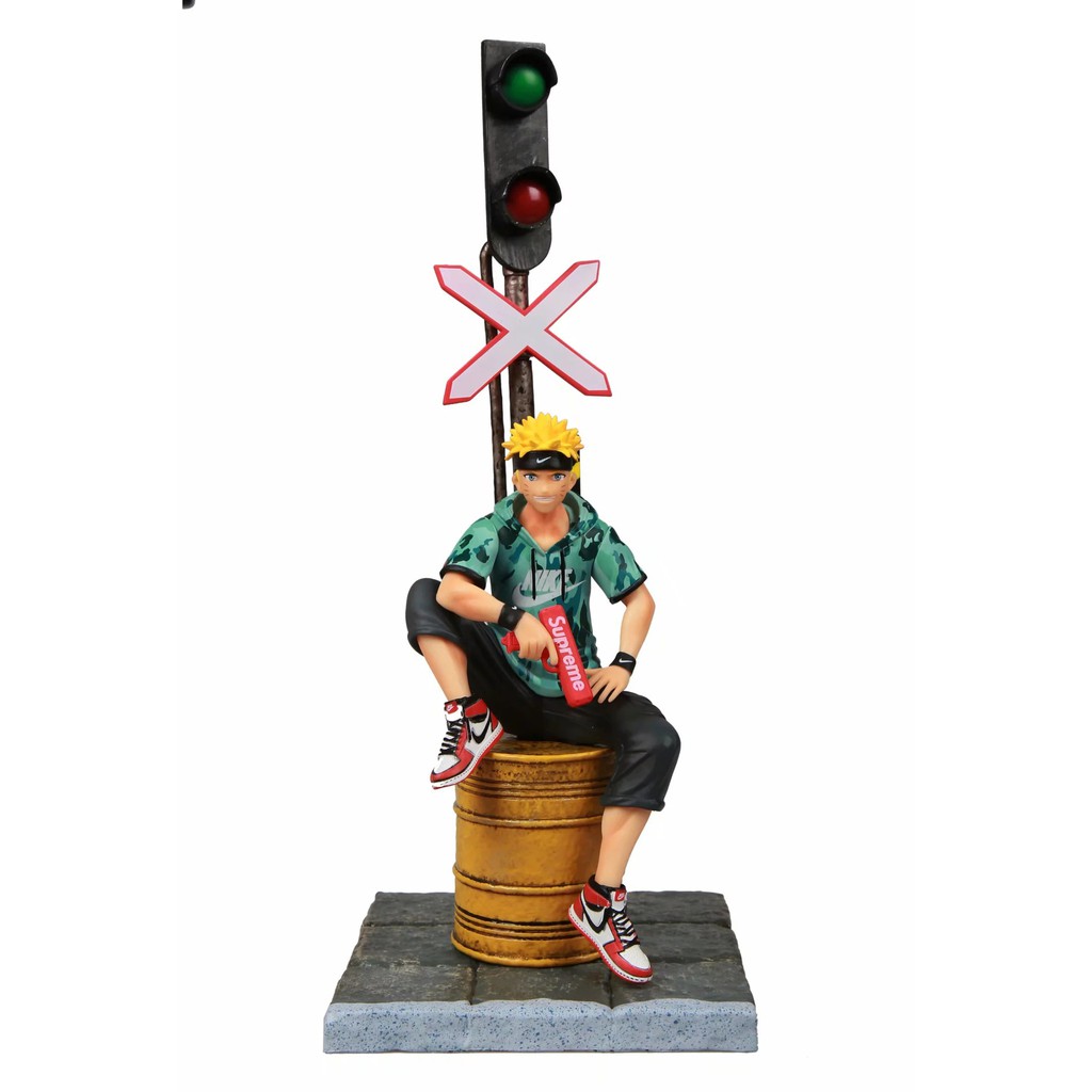 Anime Naruto Shippuden Naruto Funky Street Supreme Nike Cloth Figure Statue Model Toy Shopee Malaysia