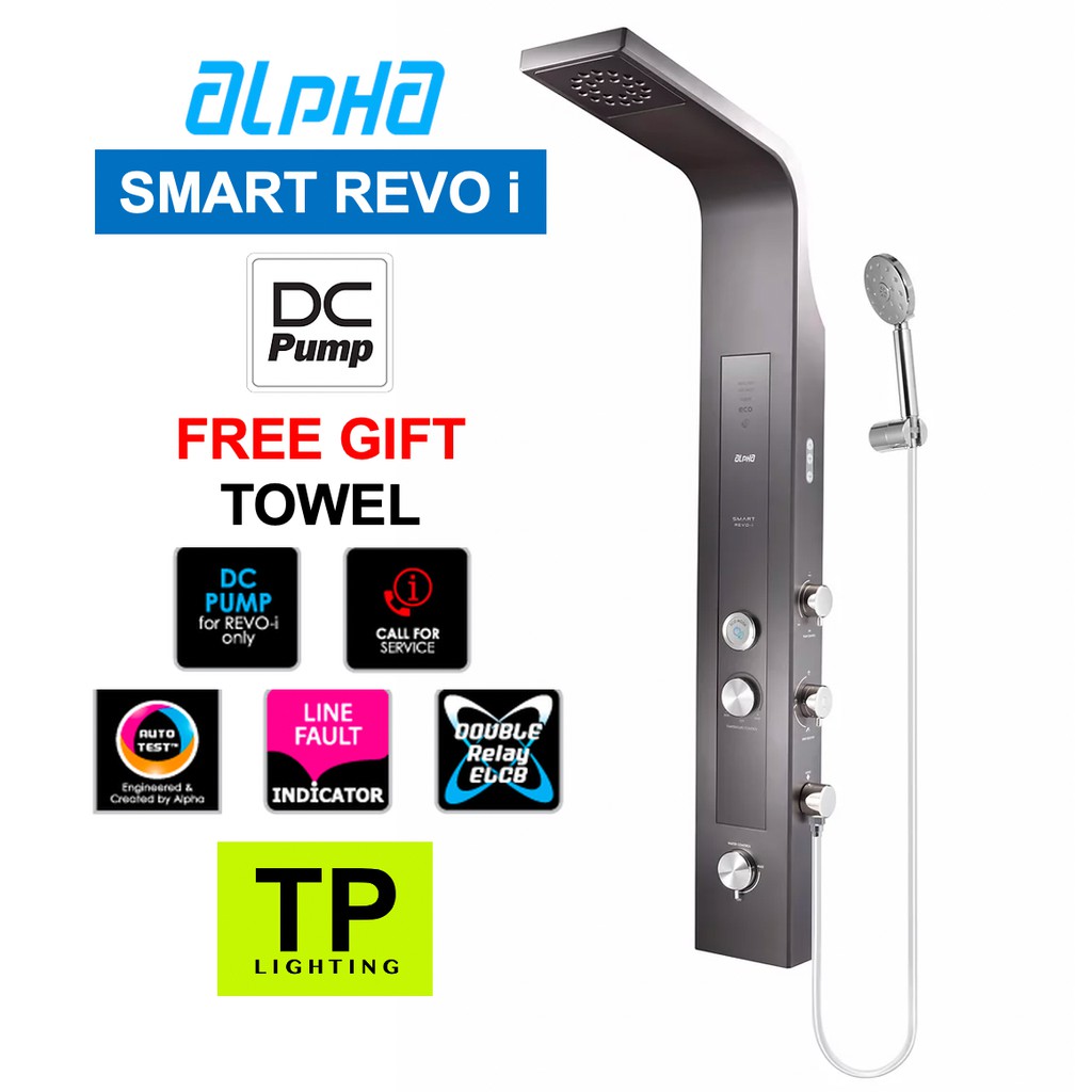 ALPHA SMART REVO i Rain Shower Instant Water Heater (DC Pump) Shopee