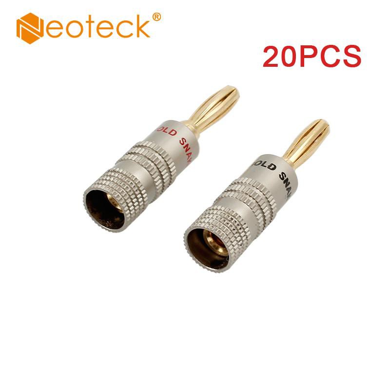 20x Gold Plated 4mm Audio Speaker Wire Cable Lead Banana Plug Connector  UK