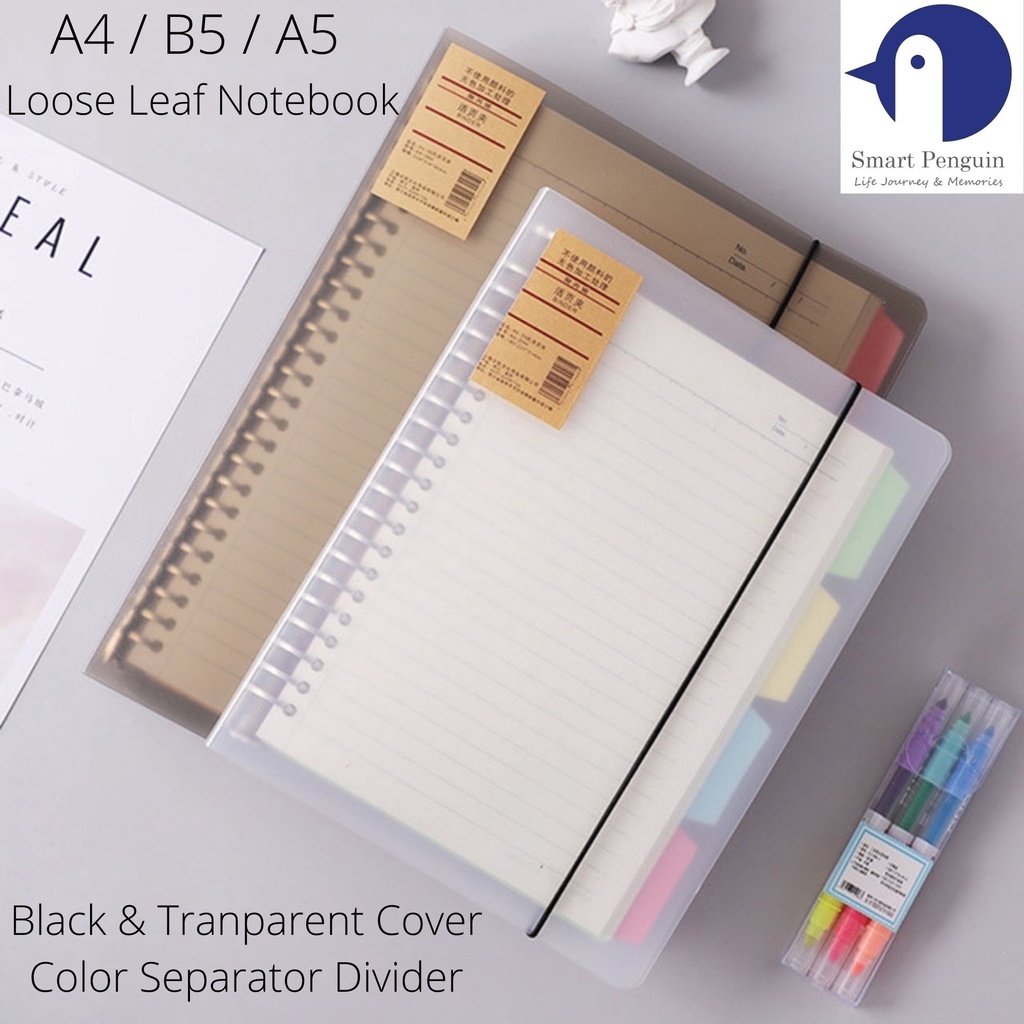 Loose Leaf Notebook A4/B5/A5 Replaceable refill planner Bullet journal Diary Blank/Line/Grid