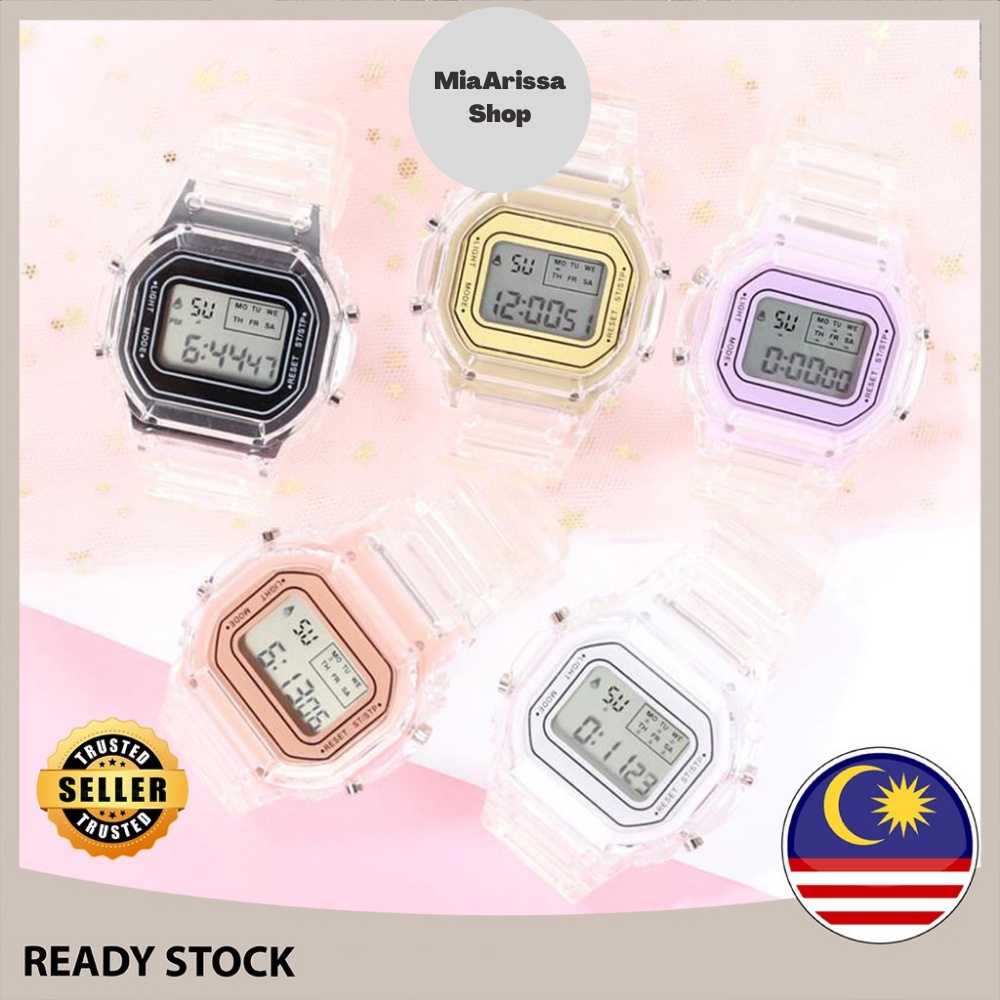 NEW HONHX Transparent Sports Watch Digital LED Men Women | Shopee Malaysia