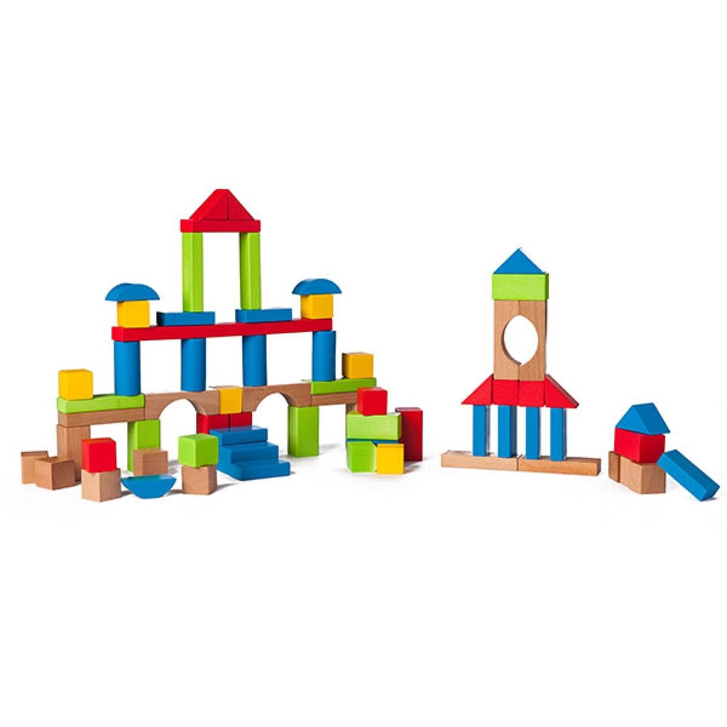 (hp0427a) Hape, Build Up And Away Blocks - 100pcs 