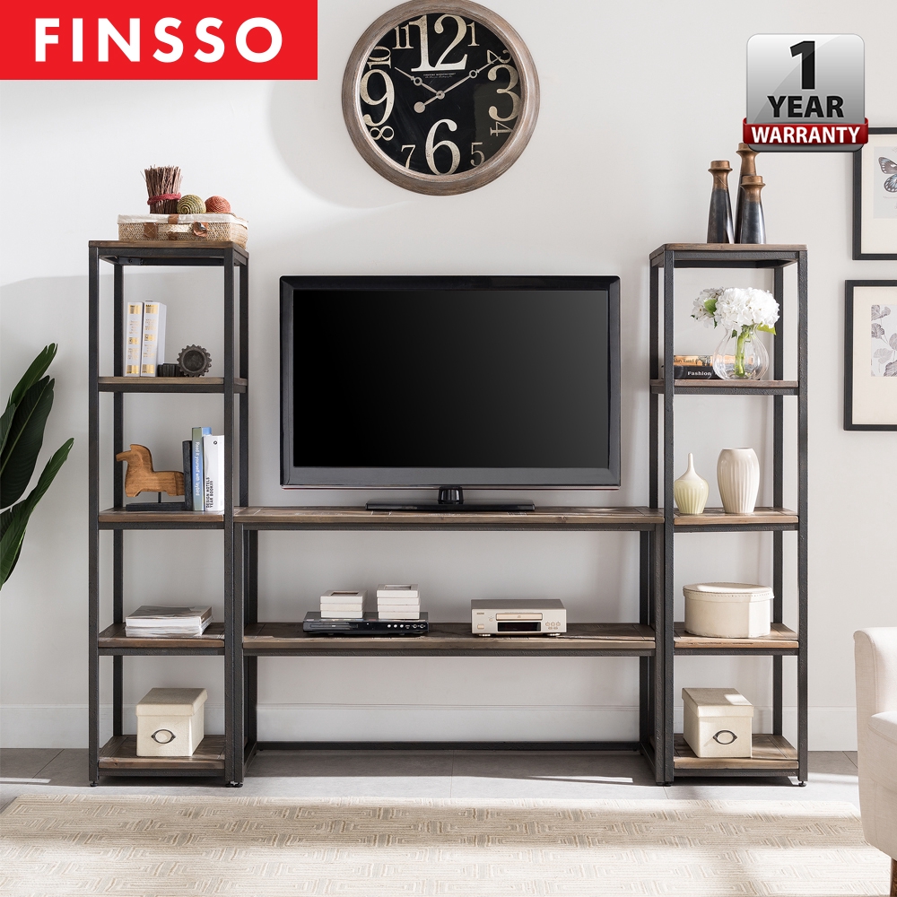 FINSSO: TV Cabinet with Shelf Rack