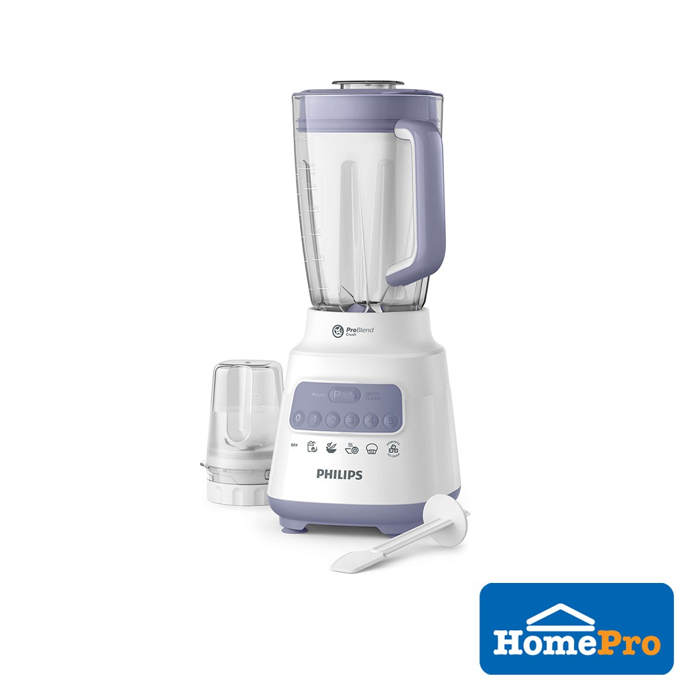 Blender Machine Fruit Juice Ice Multipurpose Food Processor Philips HR2221/01 700W 2L White Mesin Pengisar Buah Buahan