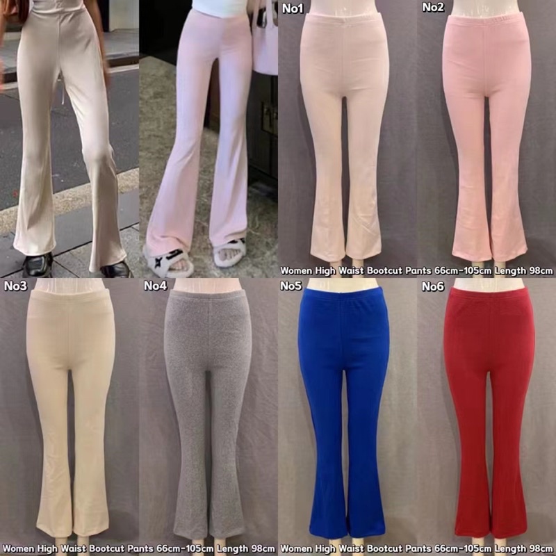 high waist pants bootcut seluar bootcut palazzo knitted fit to ml