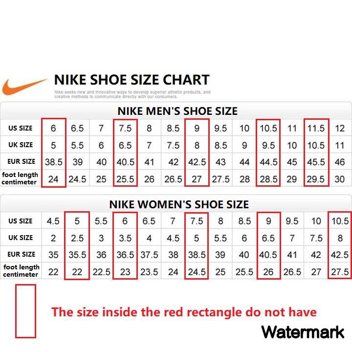 mens to womens shoe size nike
