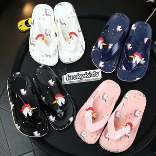 Ready Stock Summer Kids Child Star Sky Unicorn Slippers Anti-slip Girls Boys Soft Soled Flip Flops Sandals size 24~35