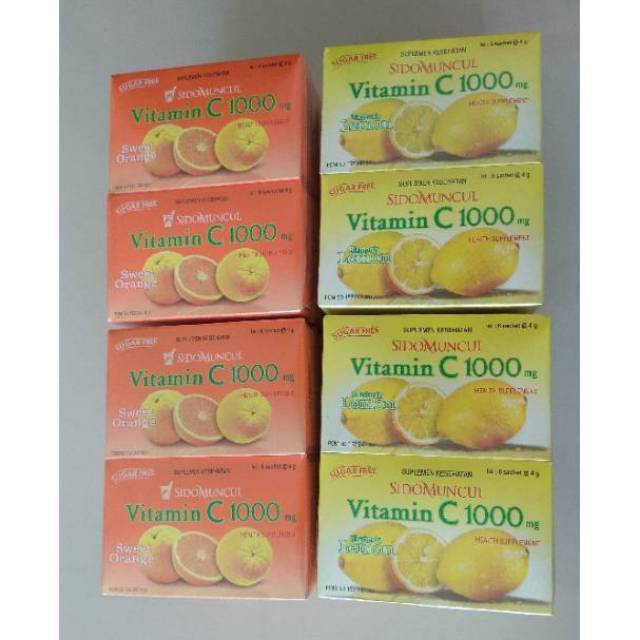 Sidomuncul Vitamin C 1000 Mg Contents 1 Box 6 Sachets