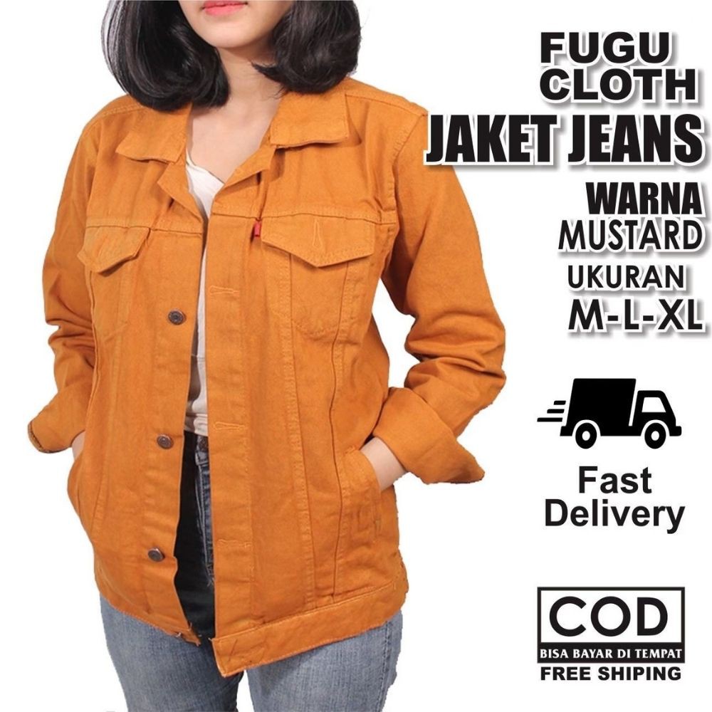 jaket jeans mustard