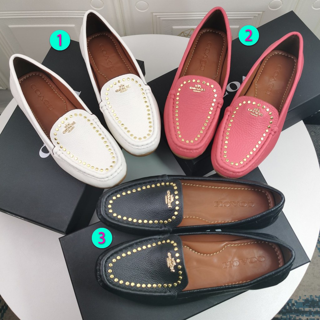 coach leather moccasins