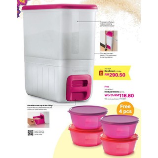 Tupperware Rice Smart Pink Bekas Simpan Beras | Shopee Malaysia